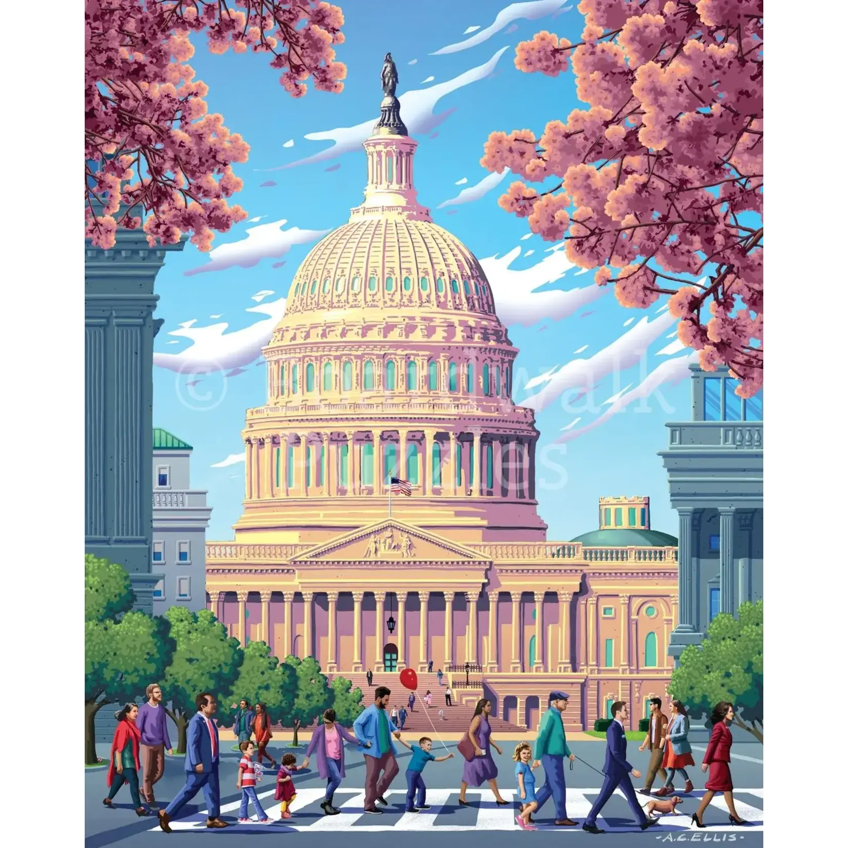 Boardwalk Puzzle Company U.S. Capitol by Andy C. Ellis, 210-Piece Personal Jigsaw Puzzle