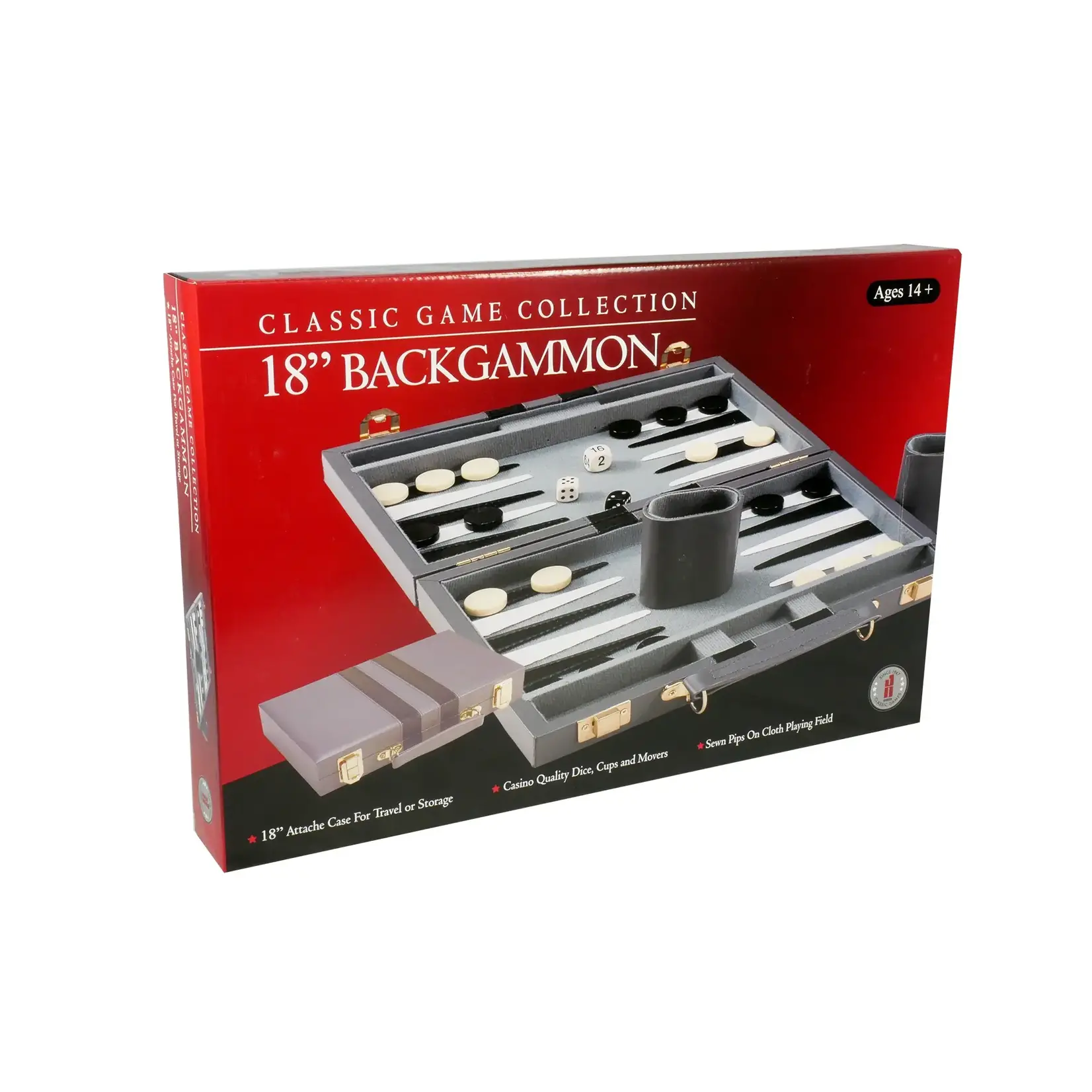 Worldwise Imports 18-Inch Backgammon Game (Vinyl)