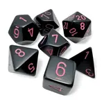 Chessex 7-Set Opaque Black with Pink CHX 25448