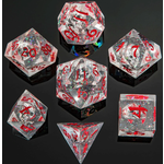 Hymgho Dice US 7-set Sharp Edge Resin Metal Ghost Skulls Red