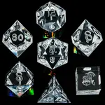 Hymgho Dice US 7-Set Sharp Edge Resin White Crystal