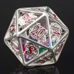 Hymgho Dice US D20 Hollow Dragon Silver with Gems