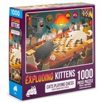 Exploding Kittens Cats Playing Chess, 1000-piece Jigsaw Puzzle