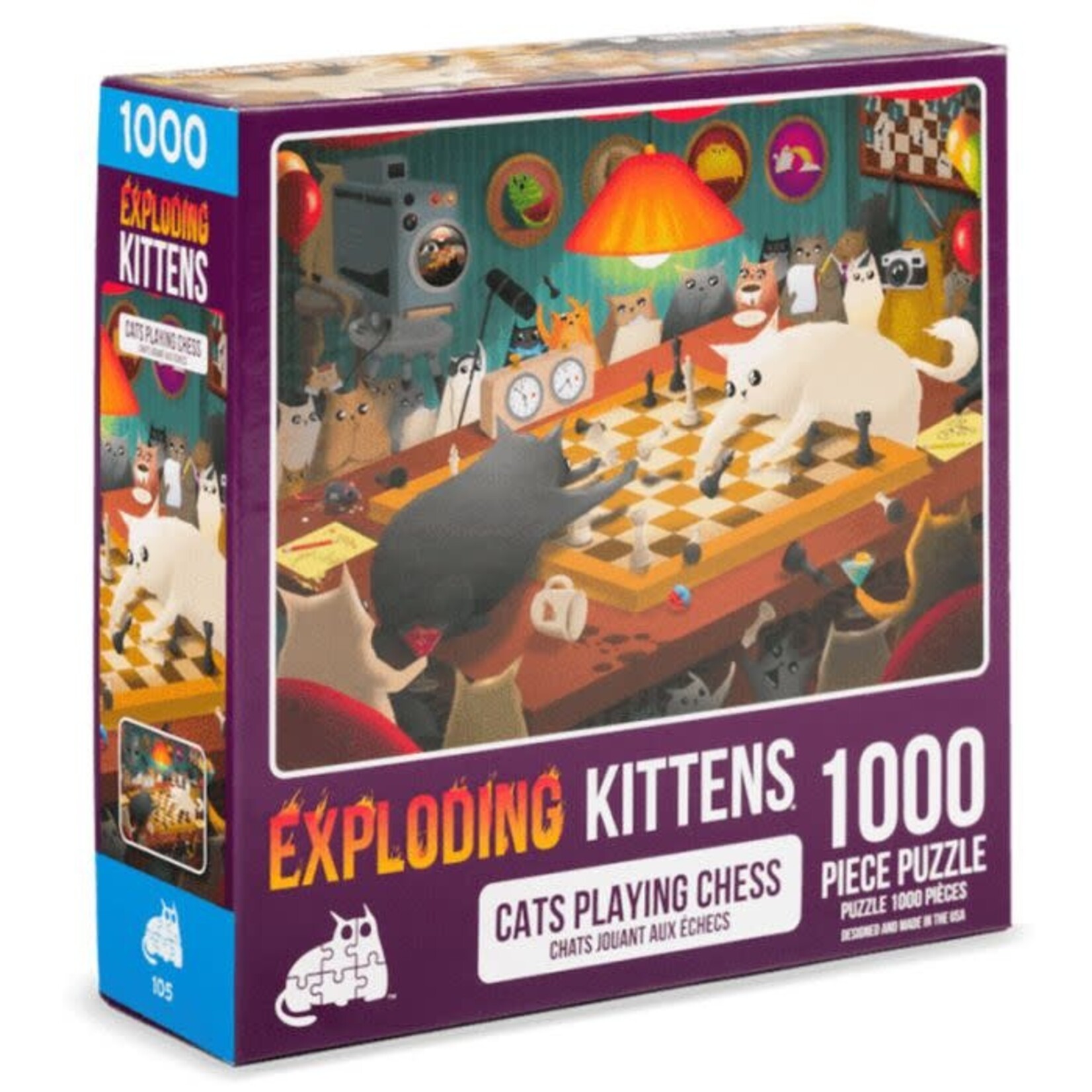 Exploding Kittens Cats Playing Chess, 1000-piece Jigsaw puzzle