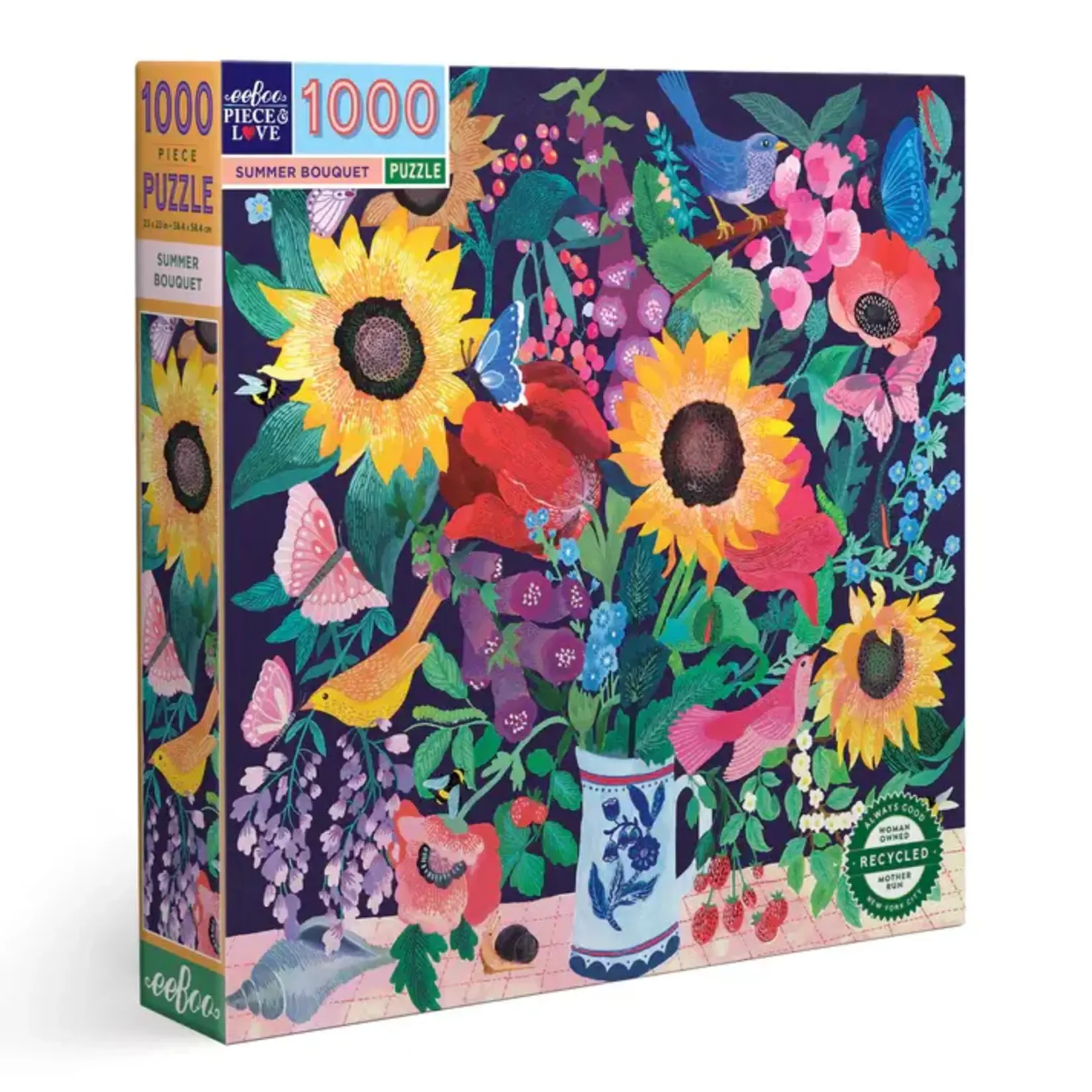 Eeboo Spring Bouquet, 1000-piece Jigsaw Puzzle