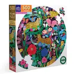 Eeboo Jaguars and Butterflies 500-Piece Round Jigsaw Puzzle