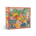 Eeboo USA Map 48-Piece Giant Jigsaw Puzzle