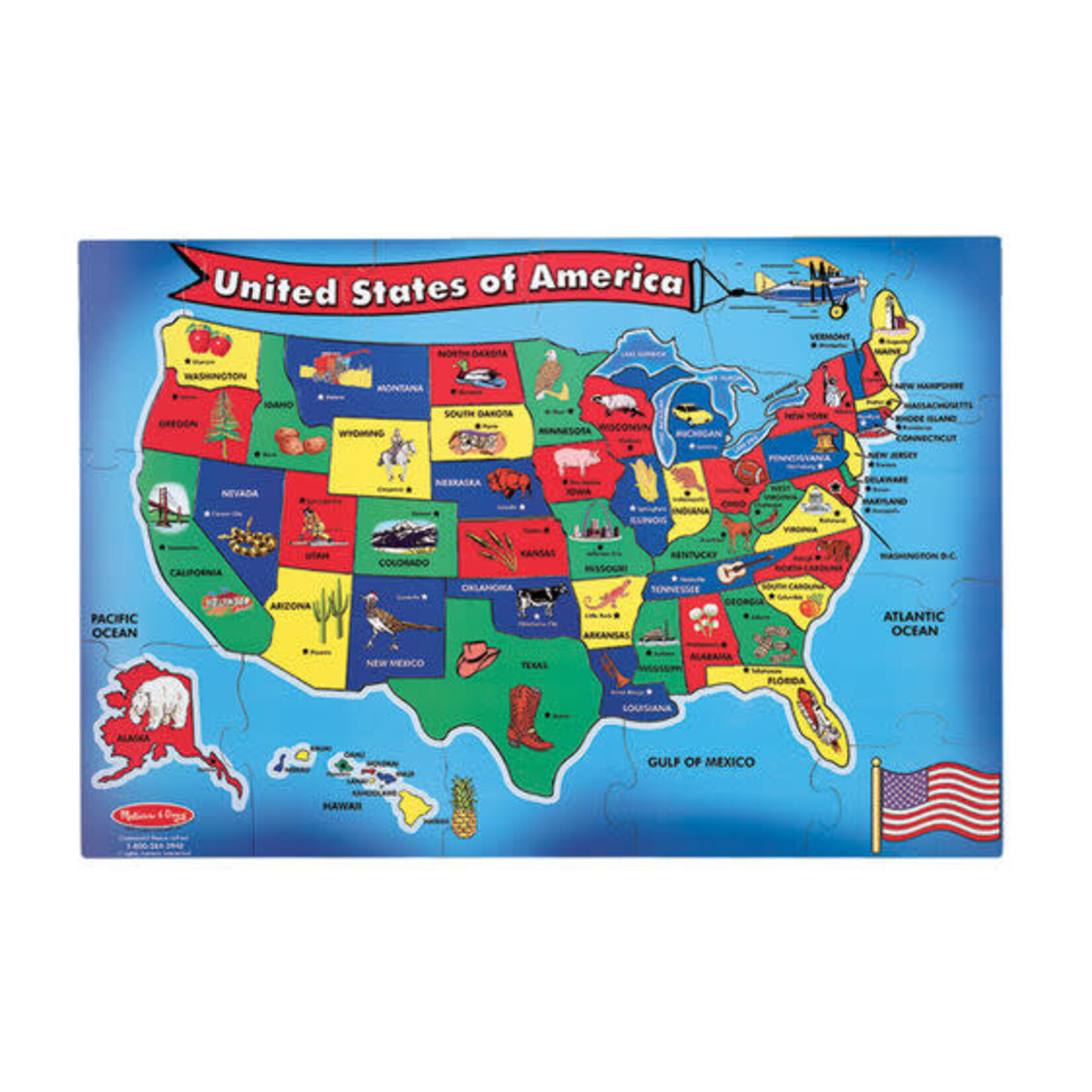 Melissa and Doug U.S.A. (United States) Map  – 51-Piece Giant Floor Jigsaw Puzzle