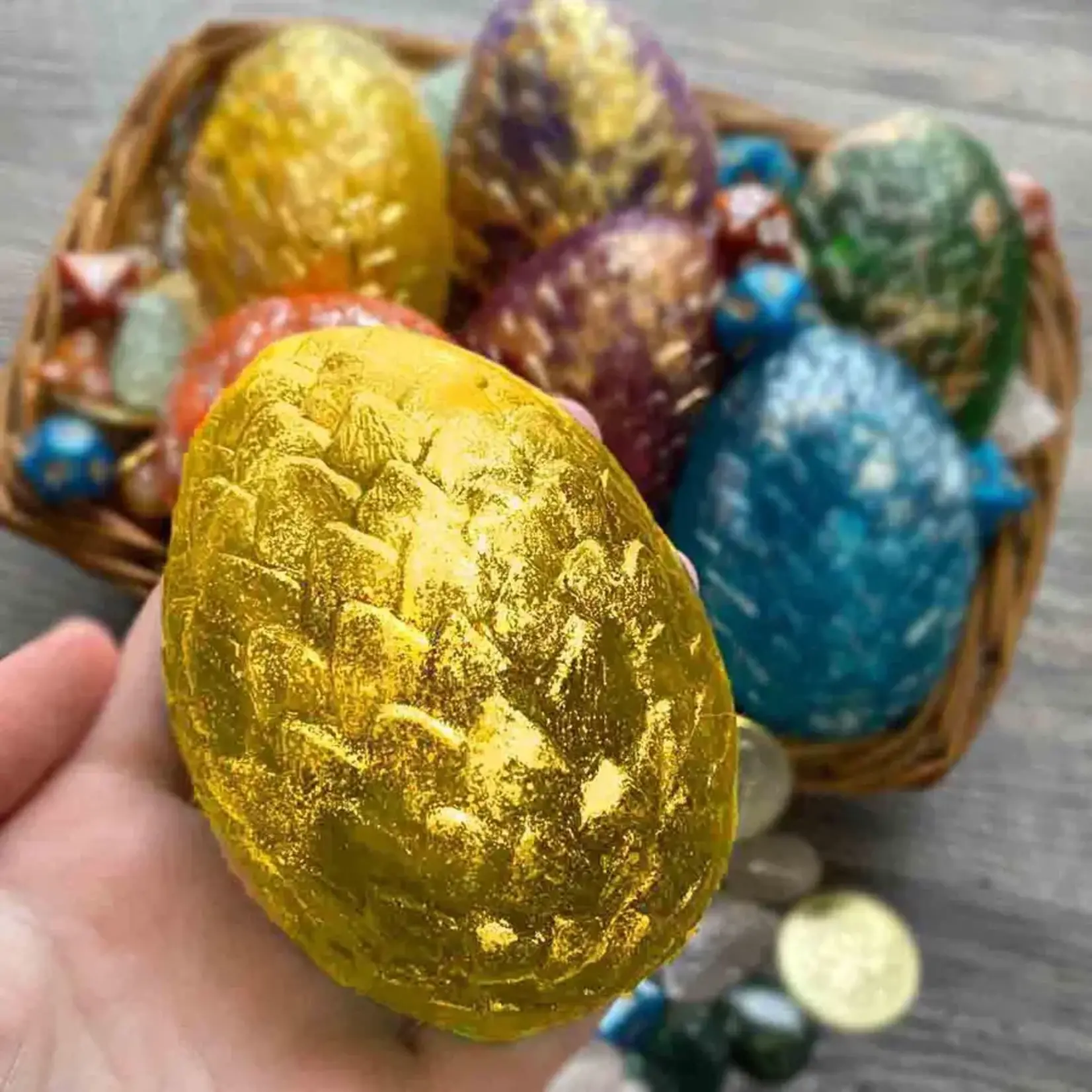 Artisan Bath Co. Dice Soap: Dragon Egg (Yellow with 7-Piece Dice Set Inside)
