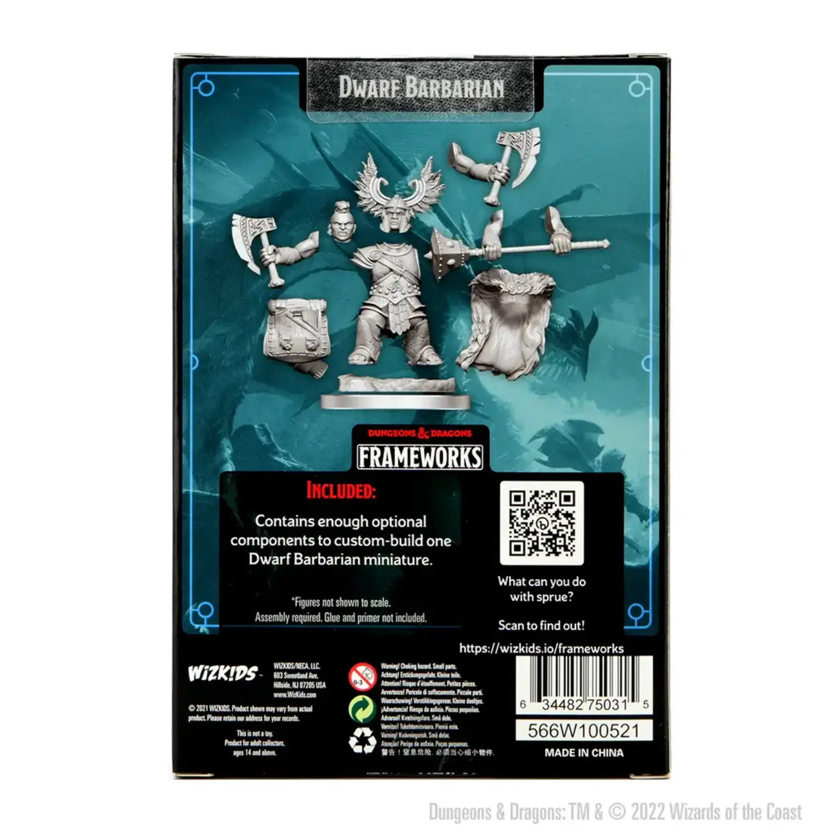 WizKids Minis D&D Frameworks Dwarf F Barbarian W1 75031
