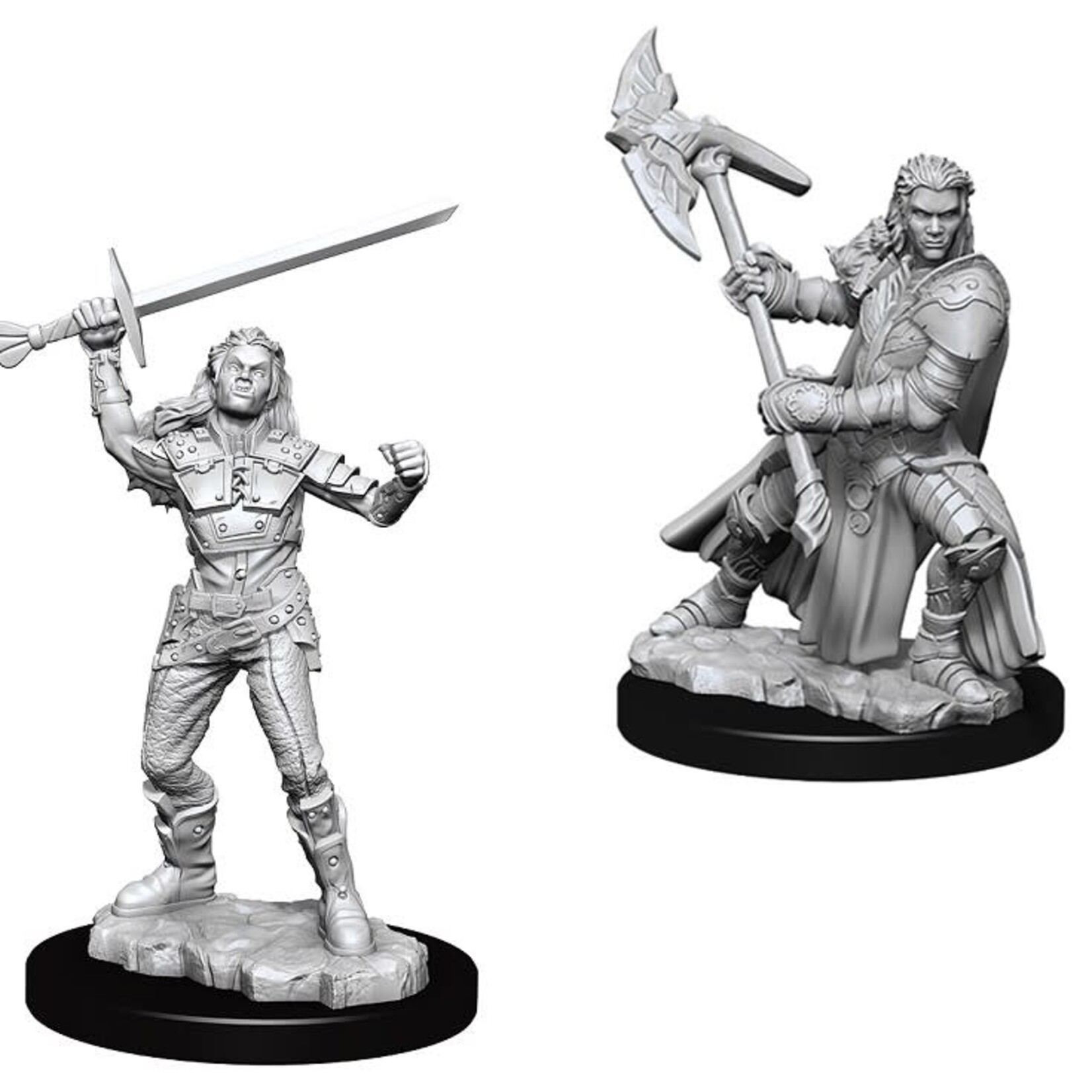 WizKids D&D Nolzur's Marvelous Miniatures: Unpainted Minis Half-Orc F Fighter W7 73542