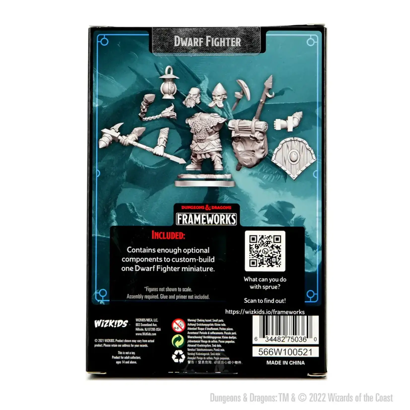 WizKids Minis D&D Frameworks Dwarf M Fighter W1 75036