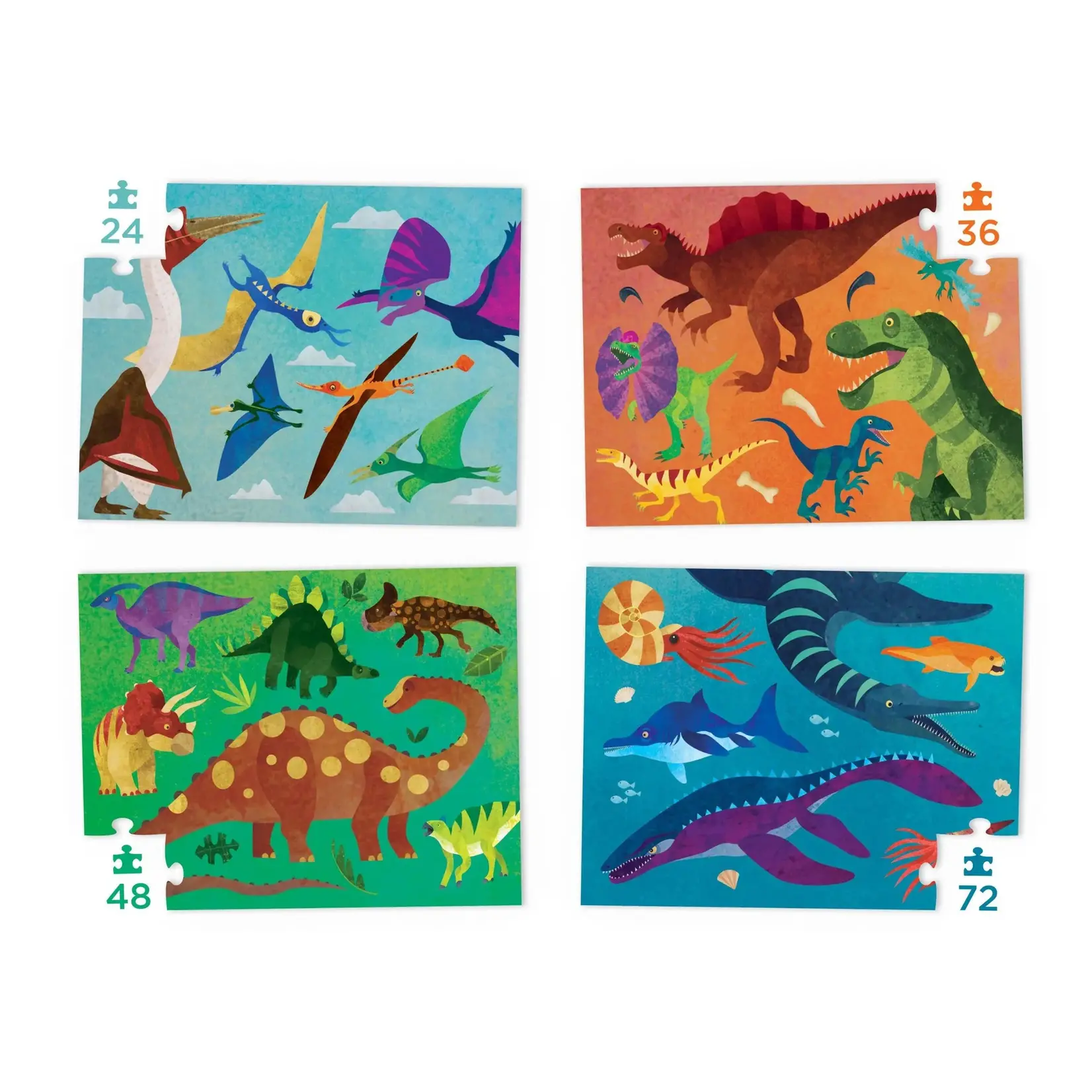 Crocodile Creek Four Puzzles to Grow on: Dinosaur Set