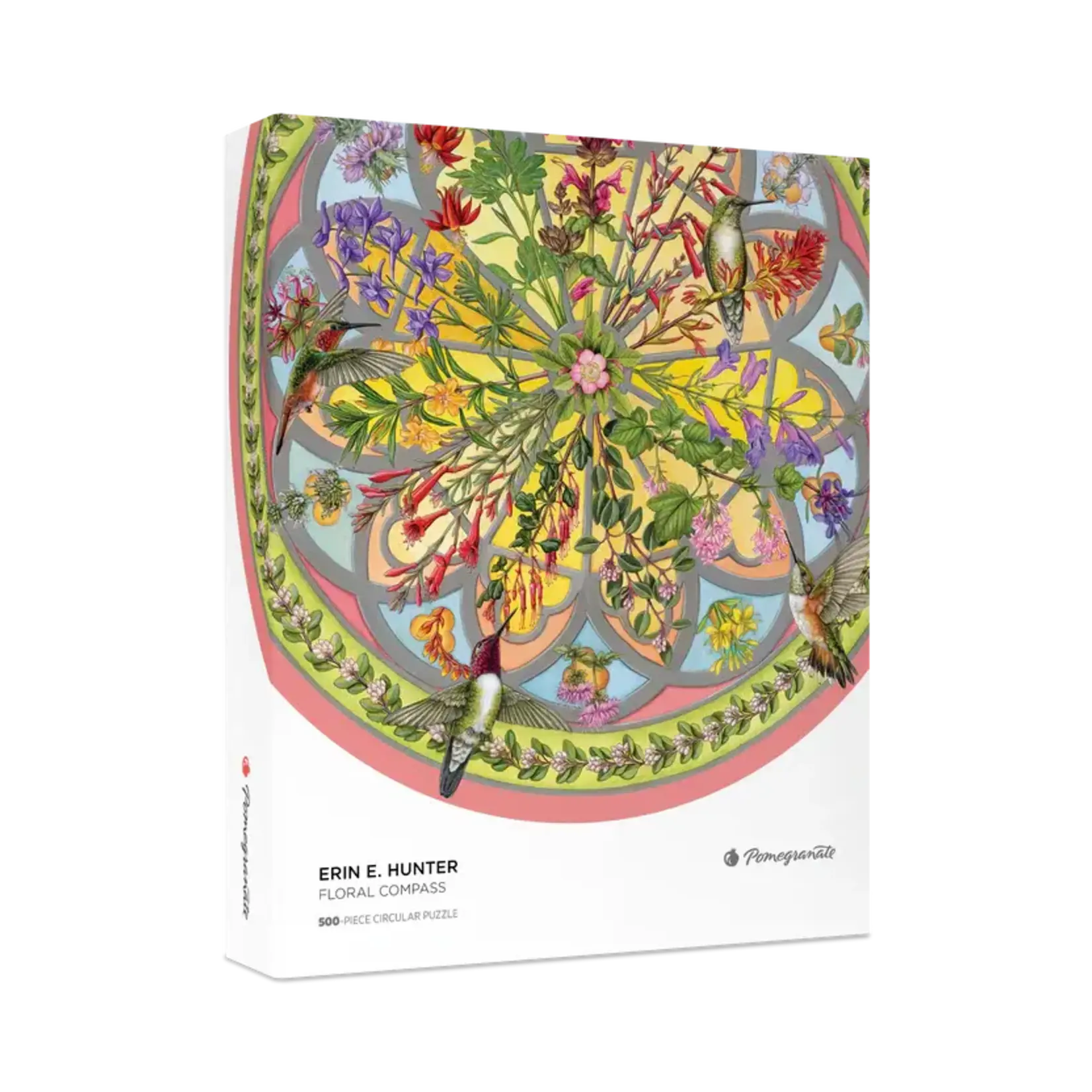 Pomegranate Floral Compass by Erin E Hunter, 500-Piece Puzzle