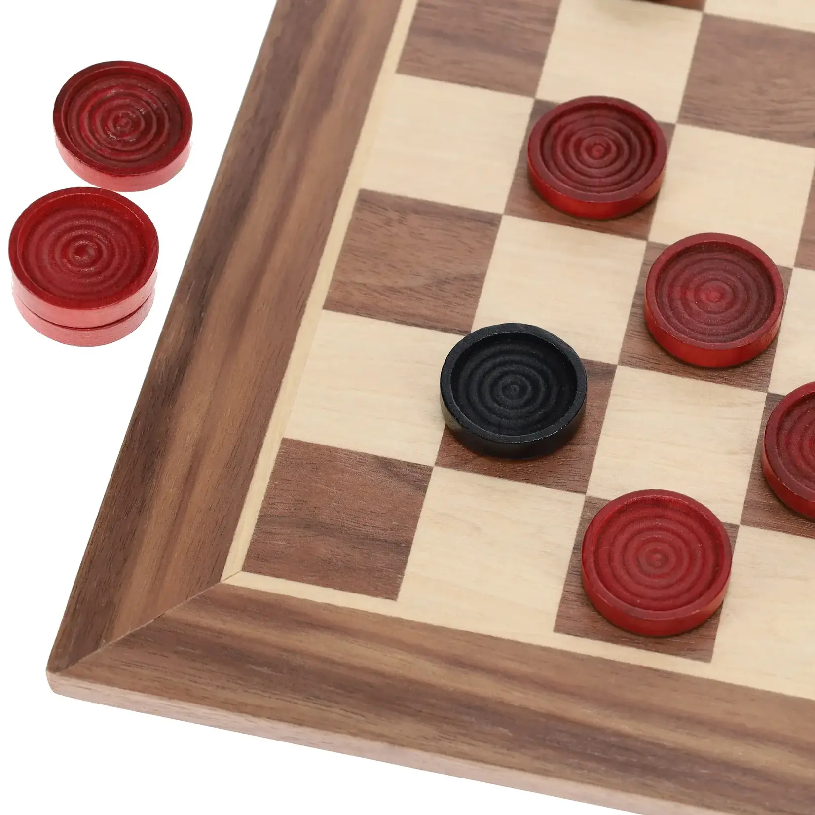 Wood Expressions Checkers 12" Red/Black Wood