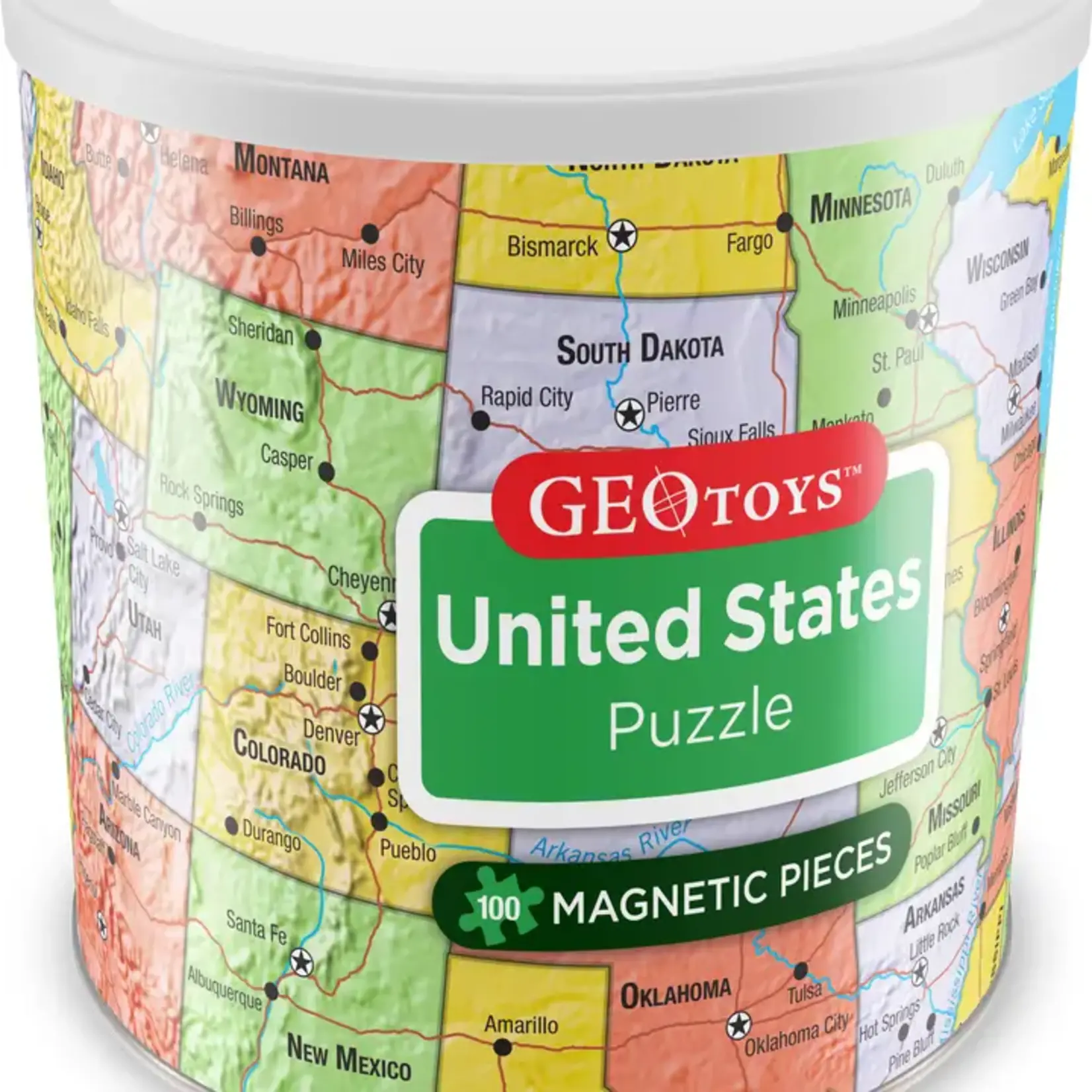 Geotoys United States Magnetic 100-Piece Jigsaw Puzzle