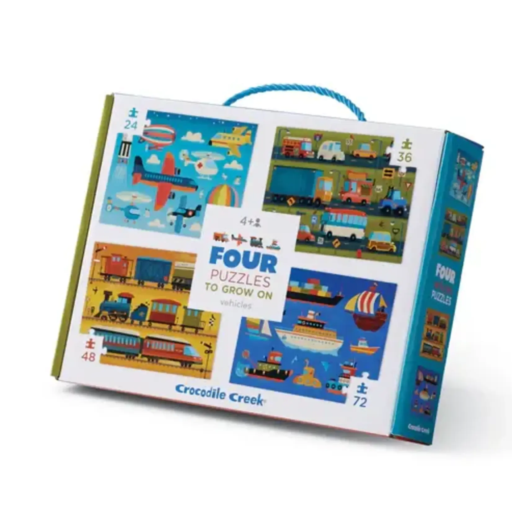 Crocodile Creek Four Puzzles to Grow on: Vehicles Set - Labyrinth