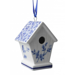 Bird House - Delft Blue Christmas Ornament