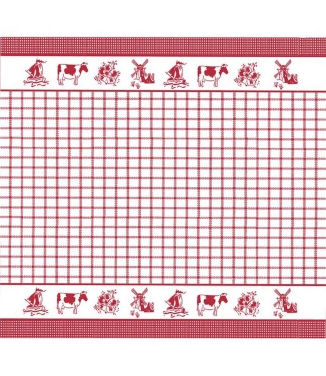 TEA Towel  Dutchie Red DDDDD