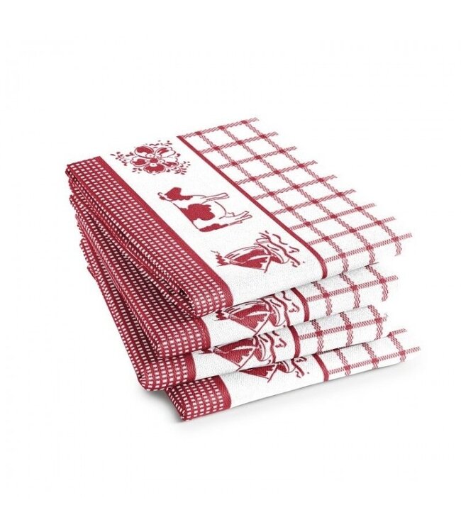 TEA Towel  Dutchie Red DDDDD