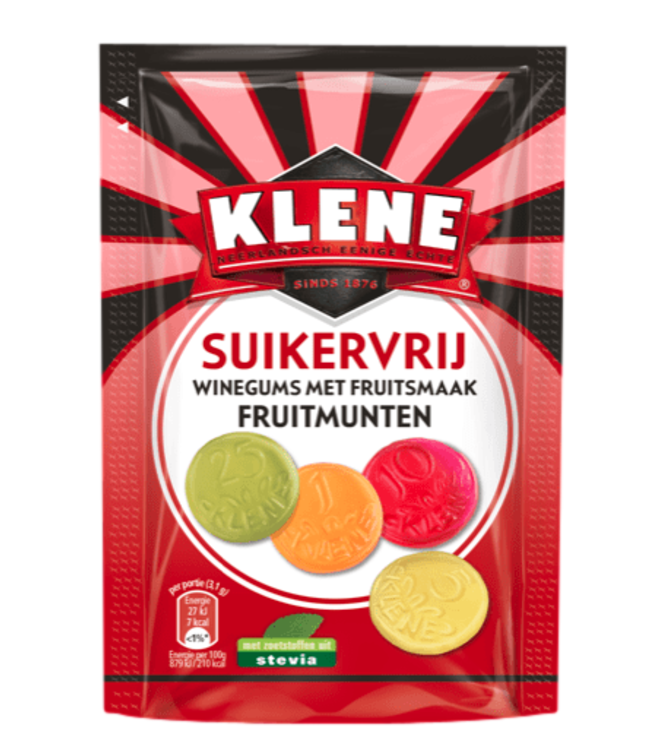 Klene Fruit Coins Sugar Free 105g