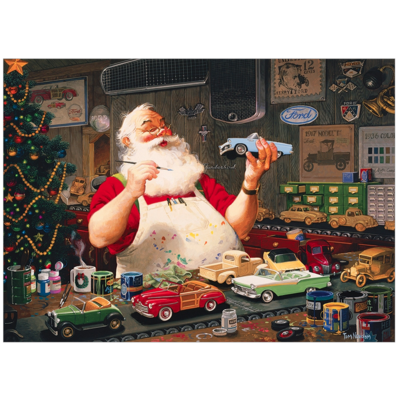 Santa Painting Cars Puzzle 1000pc