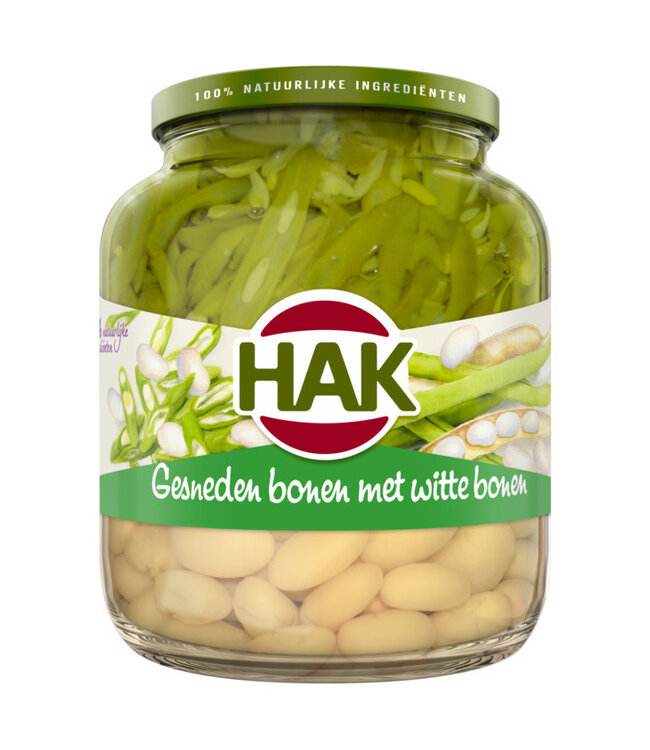 Hak Sliced Green Beans & White Beans 720ml