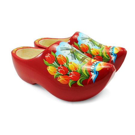 Red Windmill Wooden Shoes 15cm