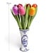 9 Large Wooden Tulips in a Delft Blue Vase