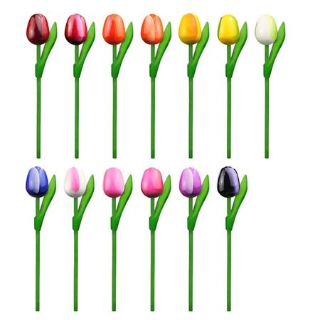 Mini Wooden Dutch Tulip Pink & White