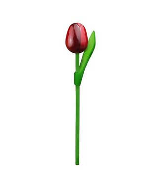 Mini Wooden Dutch Tulip Red & Aubergine