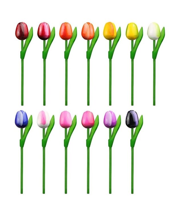 Mini Wooden Dutch Tulip White & Pink