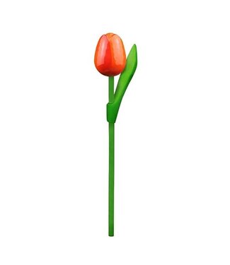 Large Wooden Dutch Tulip Orange & Red