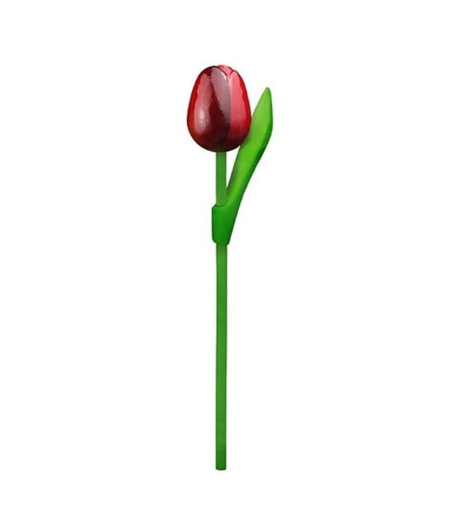 Large Wooden Dutch Tulip Red & Aubergine