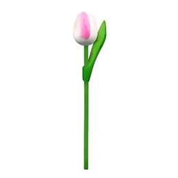 Large Wooden Dutch Tulip White & Pink