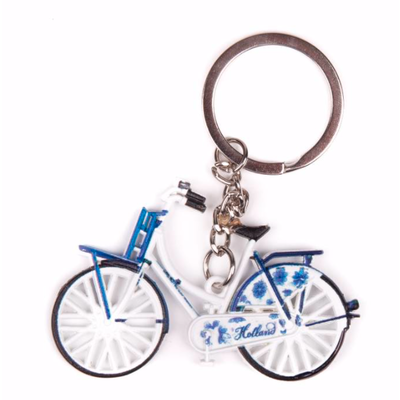 White Bicycle Keychain