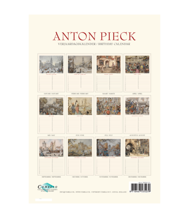 Anton Pieck Perpetual Birthday Calendar Harour