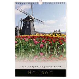 Holland Perpetual Birthday Calendar Windmill and Tulips