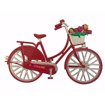 Red Bike with Flowers Magnet - Holland