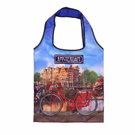 Bicycle on Bridge Foldable Shopping Bag