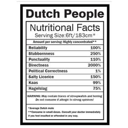 DUTCH PEOPLE NUTRITIONAL FACTS Shirt