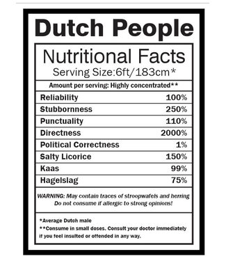 DUTCH PEOPLE NUTRITIONAL FACTS Shirt