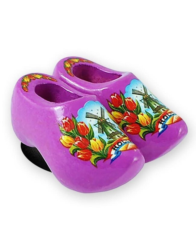 Purple Wooden Shoes Magnet