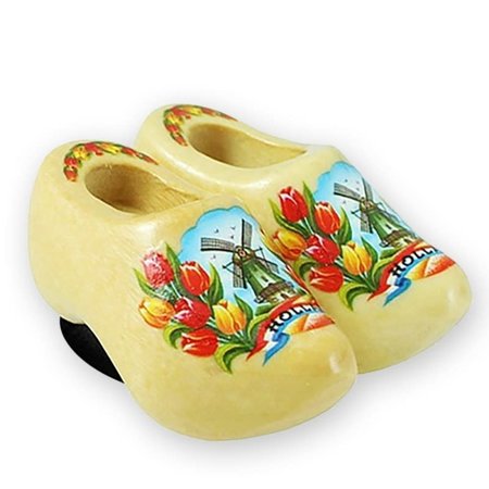 Varnished Wooden Shoes Magnet