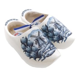 Wooden Shoes Magnetic Gift Blue White