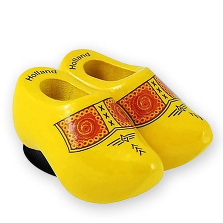 Yellow Traditional Wooden Shoes Magnet