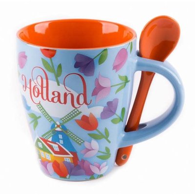 Holland Tulip Mug with Spoon