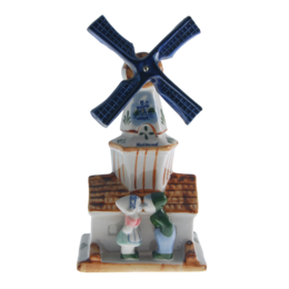 Coloured  Windmill with Kissing Couple 24cm