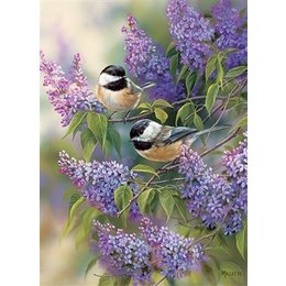 Chickadees and Lilacs Puzzle 1000pc