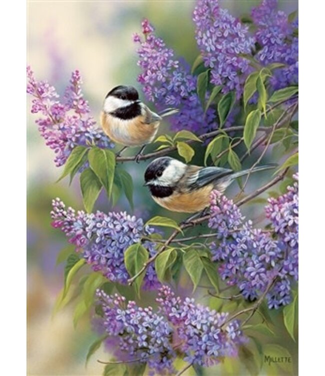 Chickadees and Lilacs Puzzle 1000pc